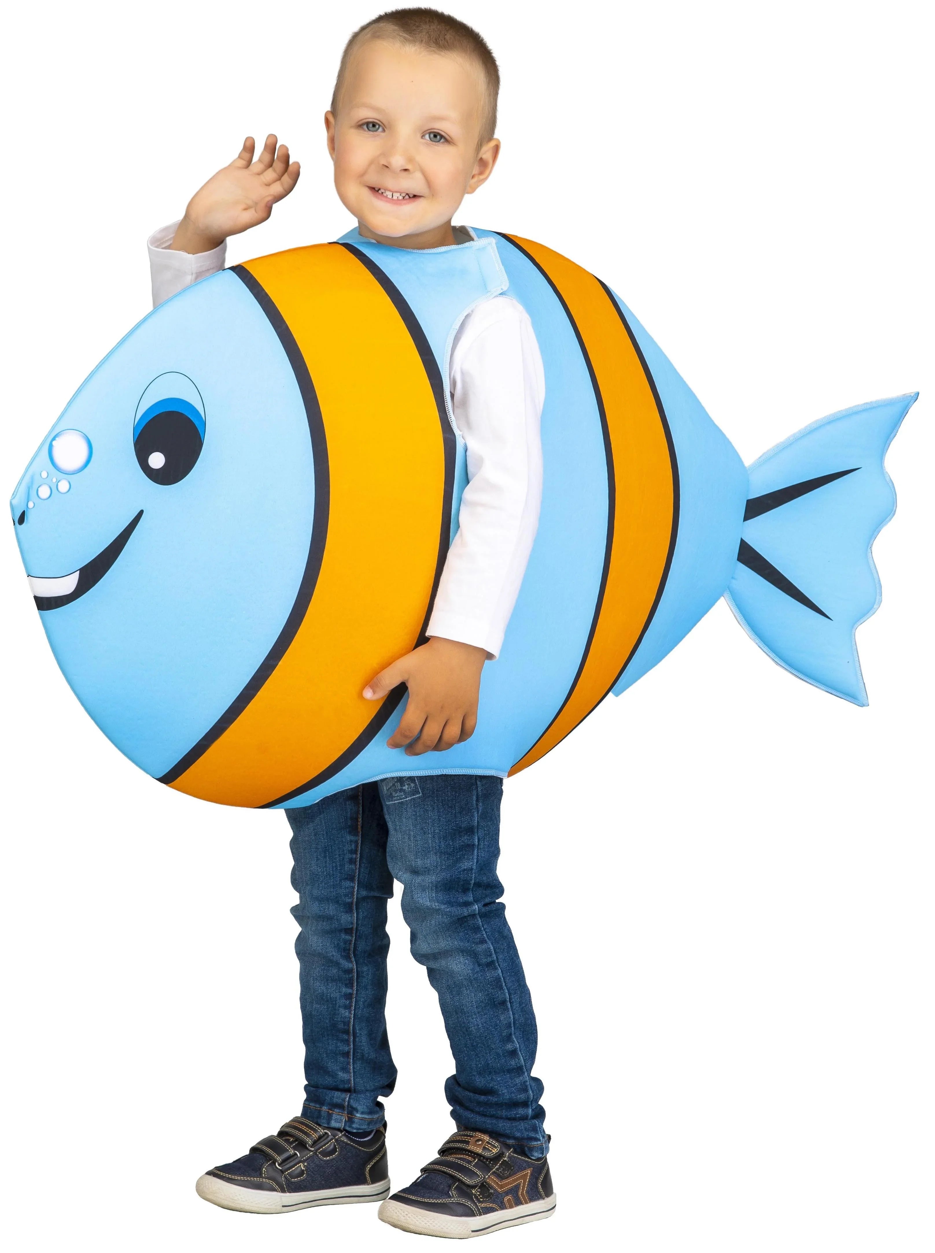 Disfraz de Pez Azul y Naranja Infantil Peces y Animales Marinos Kimokawaii